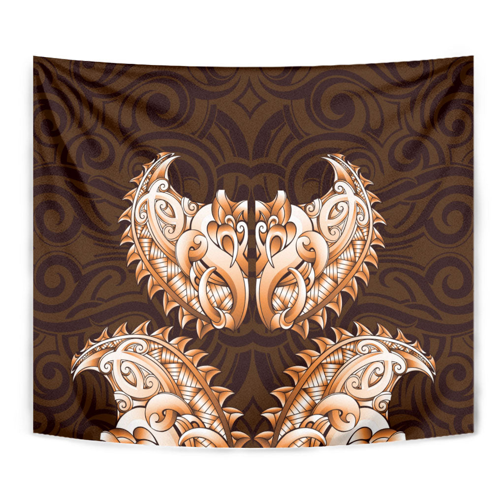 New Zealand Ta Moko Tapestry Aotearoa Maori Chest Tattoo Orange