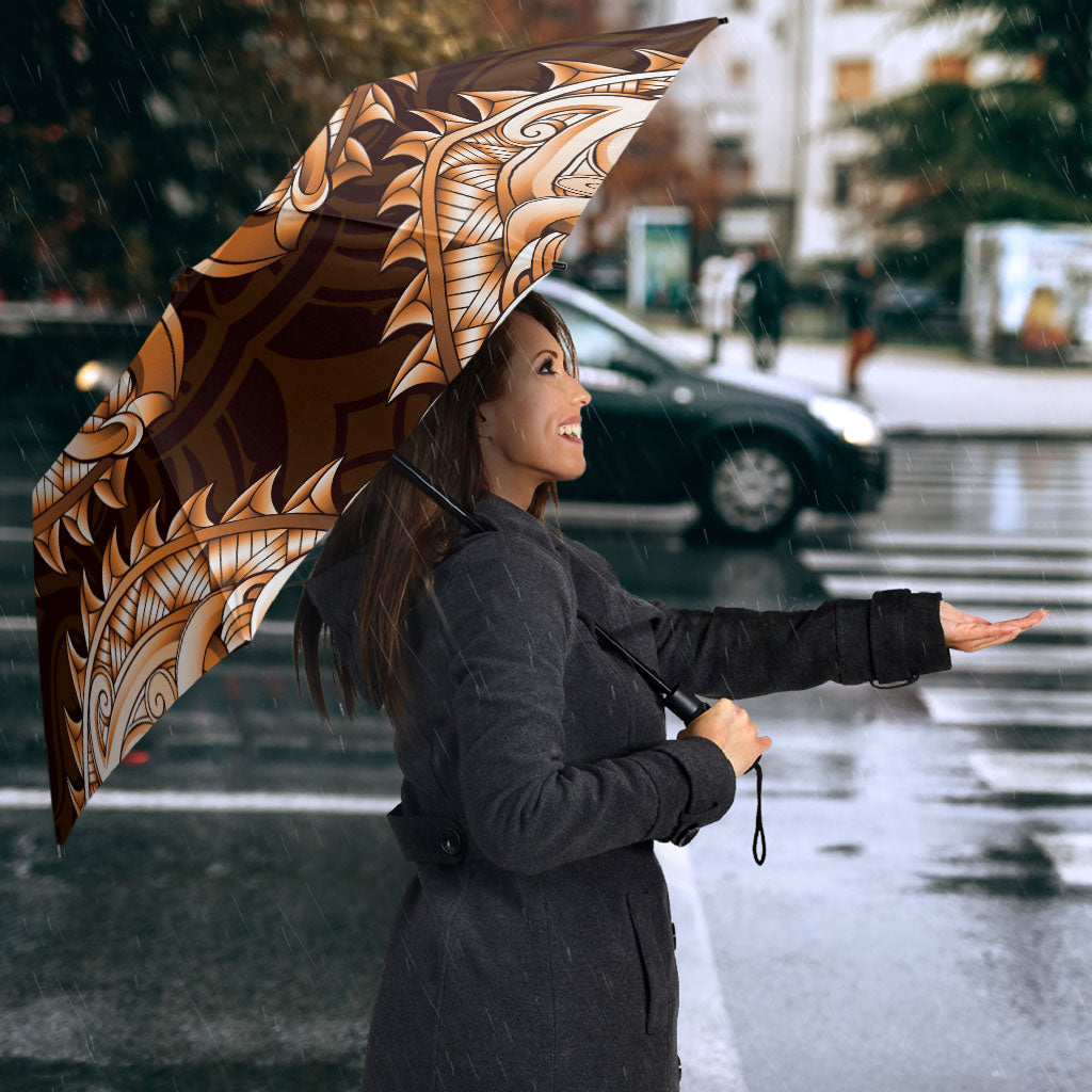 New Zealand Ta Moko Umbrella Aotearoa Maori Chest Tattoo Orange