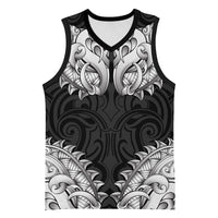 New Zealand Ta Moko Basketball Jersey Aotearoa Maori Chest Tattoo Black