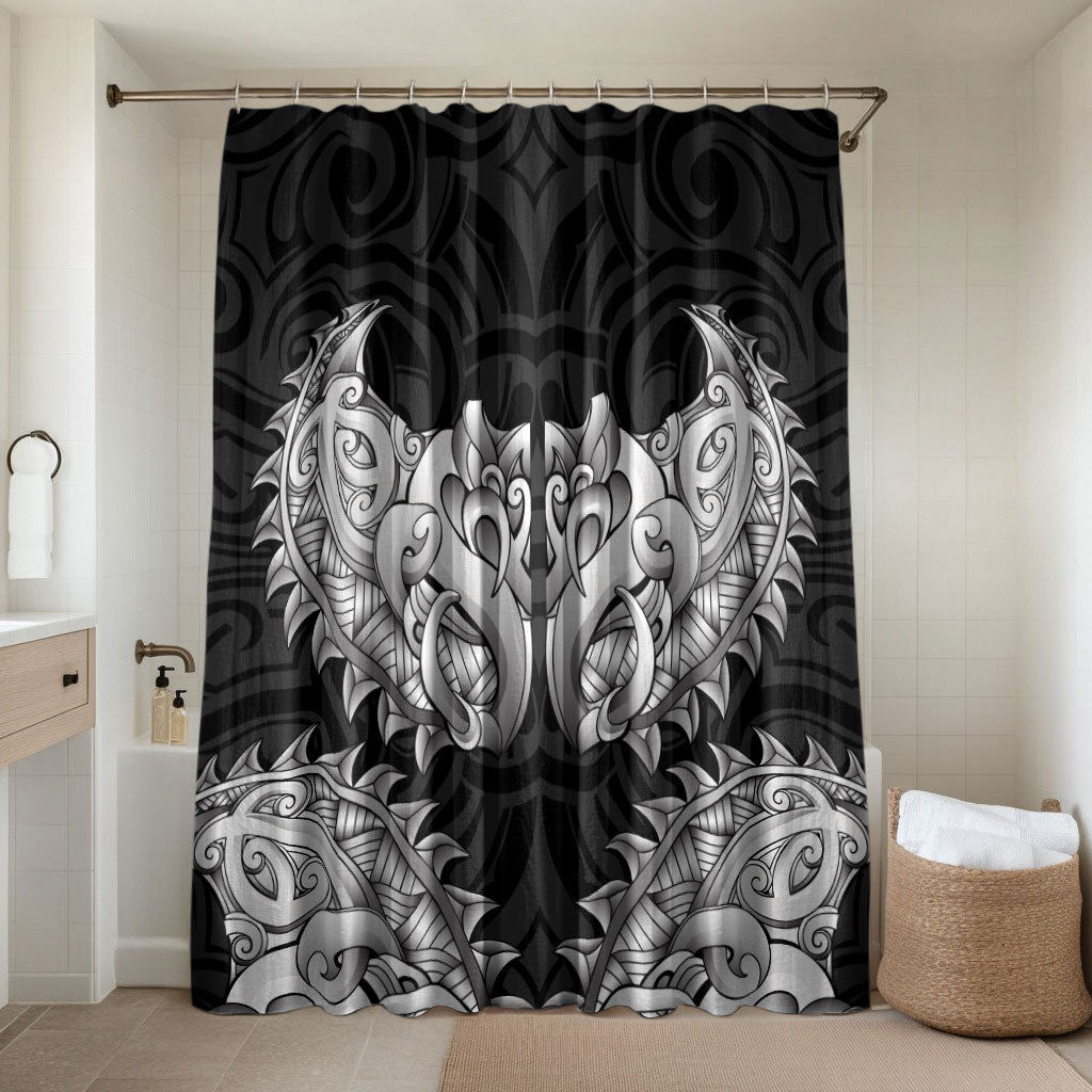 New Zealand Ta Moko Bathroom Set Aotearoa Maori Chest Tattoo Black