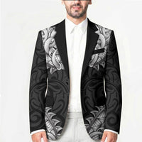 New Zealand Ta Moko Blazer Aotearoa Maori Chest Tattoo Black