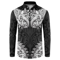 New Zealand Ta Moko Button Sweatshirt Aotearoa Maori Chest Tattoo Black