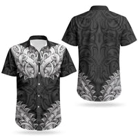 New Zealand Ta Moko Couples Matching Summer Maxi Dress and Hawaiian Shirt Aotearoa Maori Chest Tattoo Black