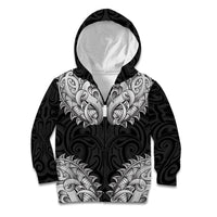 New Zealand Ta Moko Kid Hoodie Aotearoa Maori Chest Tattoo Black