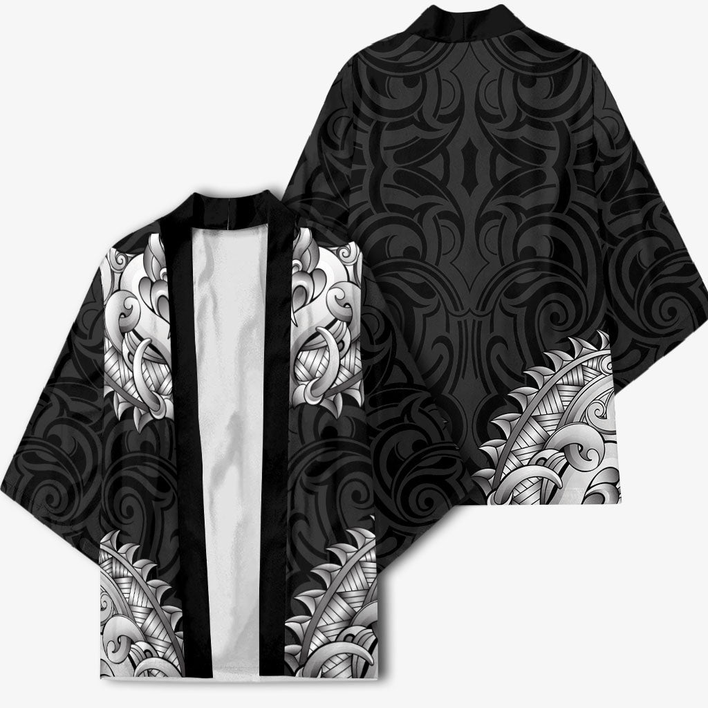 New Zealand Ta Moko Kimono Aotearoa Maori Chest Tattoo Black
