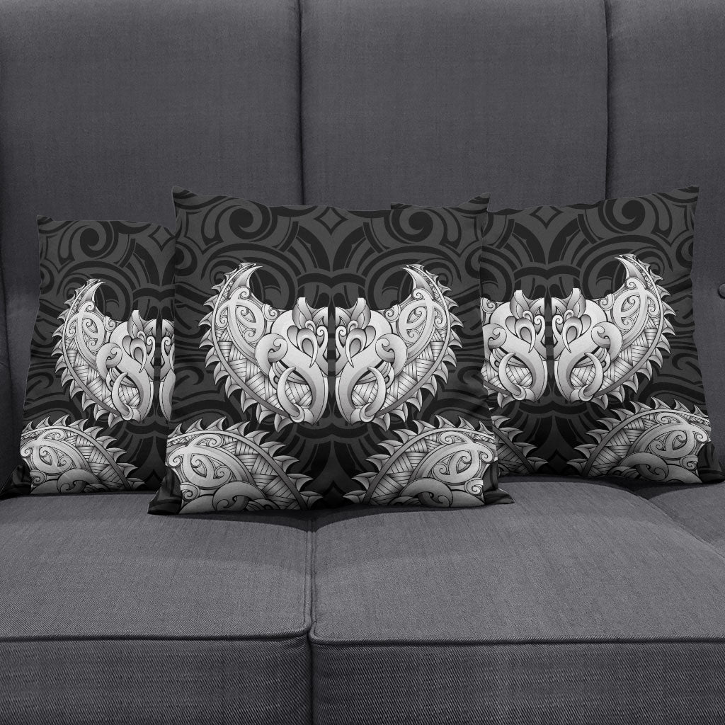 New Zealand Ta Moko Pillow Cover Aotearoa Maori Chest Tattoo Black