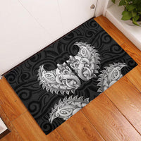 New Zealand Ta Moko Rubber Doormat Aotearoa Maori Chest Tattoo Black