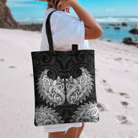 New Zealand Ta Moko Tote Bag Aotearoa Maori Chest Tattoo Black
