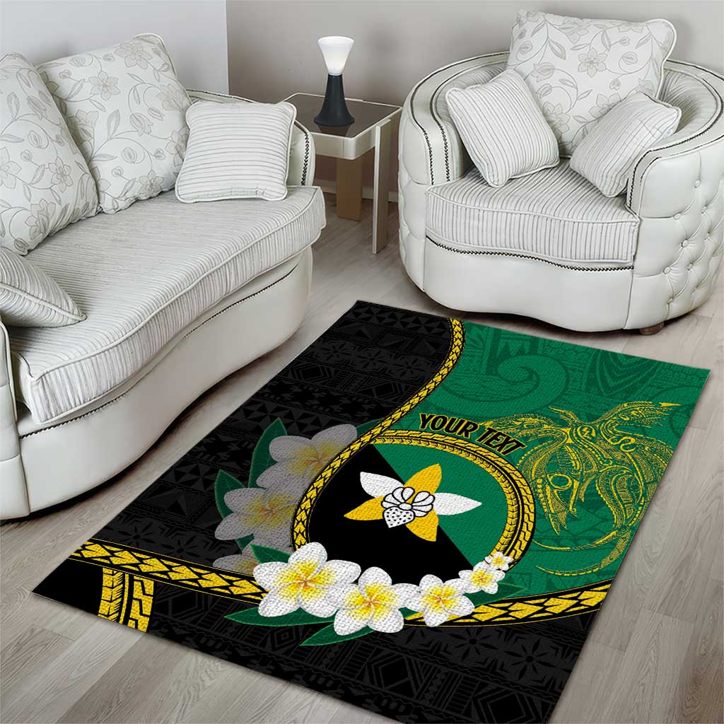 Personalised PNG Enga Provins Area Rug Papua New Guinea Plumeria Melanesian Pattern - Polynesian Pride