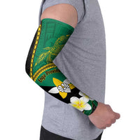 Personalised PNG Enga Provins Arm Sleeves Papua New Guinea Plumeria Melanesian Pattern LT14 - Polynesian Pride