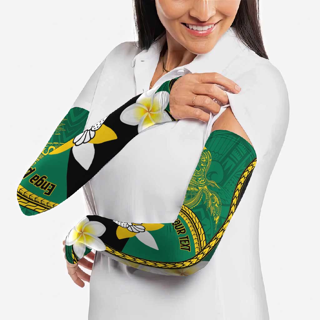 Personalised PNG Enga Provins Arm Sleeves Papua New Guinea Plumeria Melanesian Pattern LT14 - Polynesian Pride