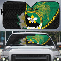 Personalised PNG Enga Provins Auto Sun Shade Papua New Guinea Plumeria Melanesian Pattern - Polynesian Pride