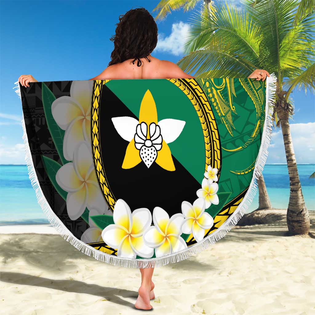 Personalised PNG Enga Provins Beach Blanket Papua New Guinea Plumeria Melanesian Pattern - Polynesian Pride