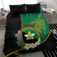 Personalised PNG Enga Provins Bedding Set Papua New Guinea Plumeria Melanesian Pattern - Polynesian Pride