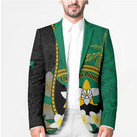Personalised PNG Enga Provins Blazer Papua New Guinea Plumeria Melanesian Pattern - Polynesian Pride