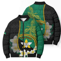 Personalised PNG Enga Provins Bomber Puffer Jacket Papua New Guinea Plumeria Melanesian Pattern LT14 - Polynesian Pride