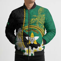 Personalised PNG Enga Provins Bomber Puffer Jacket Papua New Guinea Plumeria Melanesian Pattern LT14 - Polynesian Pride