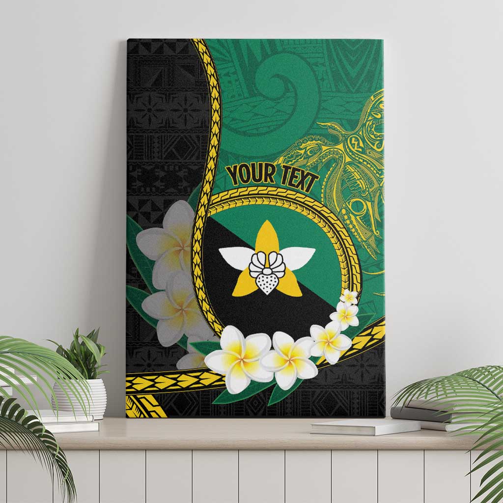 Personalised PNG Enga Provins Canvas Wall Art Papua New Guinea Plumeria Melanesian Pattern - Polynesian Pride