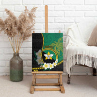 Personalised PNG Enga Provins Canvas Wall Art Papua New Guinea Plumeria Melanesian Pattern - Polynesian Pride