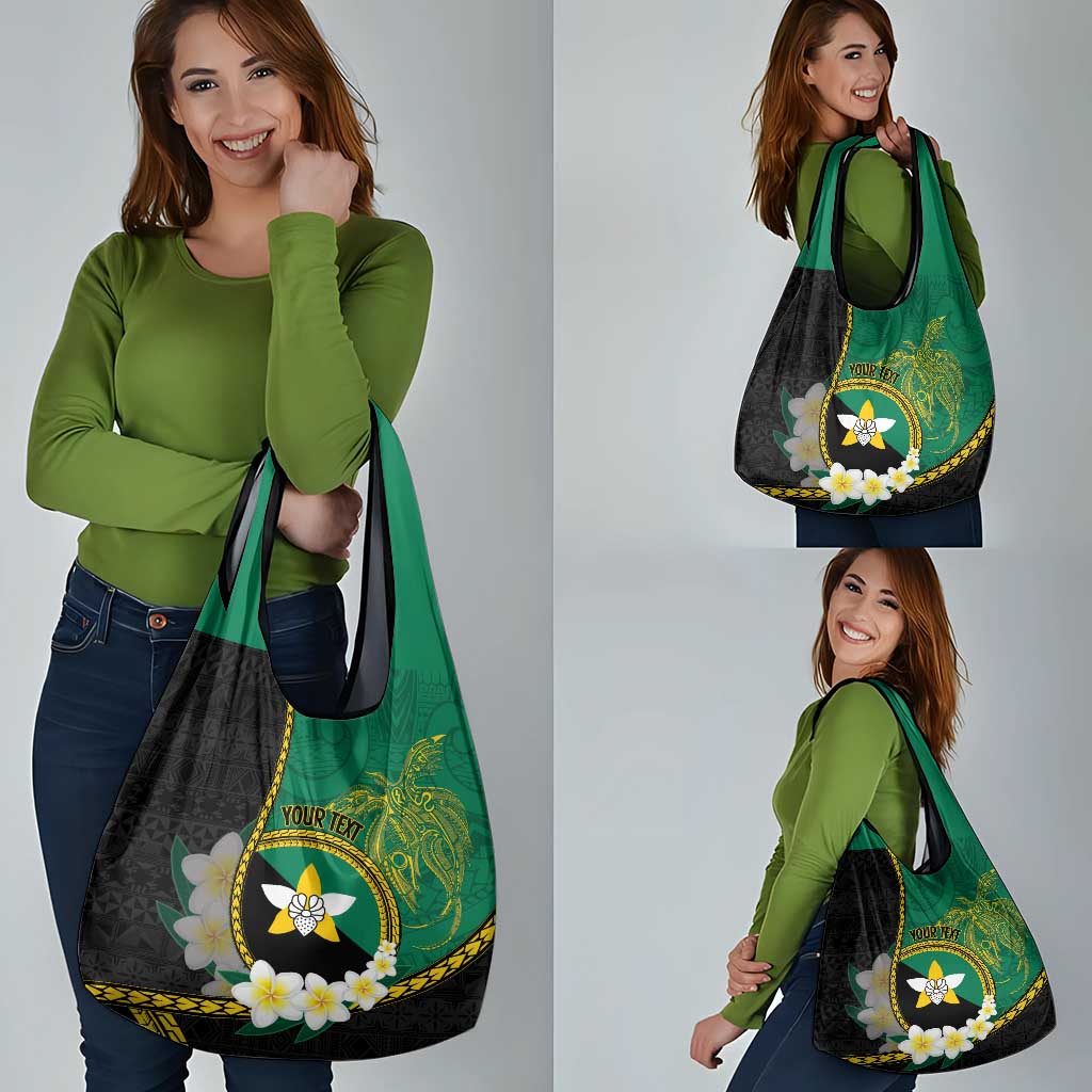Personalised PNG Enga Provins Grocery Bag Papua New Guinea Plumeria Melanesian Pattern - Polynesian Pride