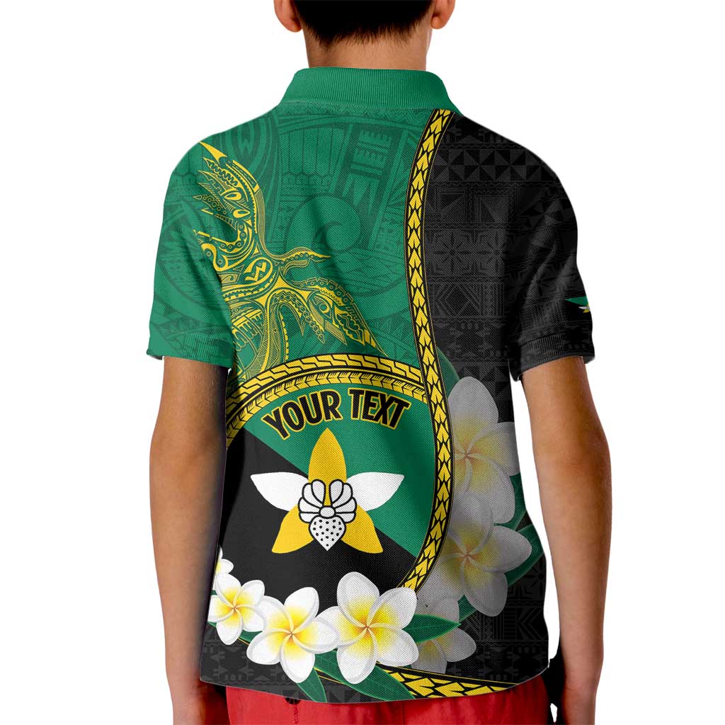 Personalised PNG Enga Provins Kid Polo Shirt Papua New Guinea Plumeria Melanesian Pattern - Polynesian Pride