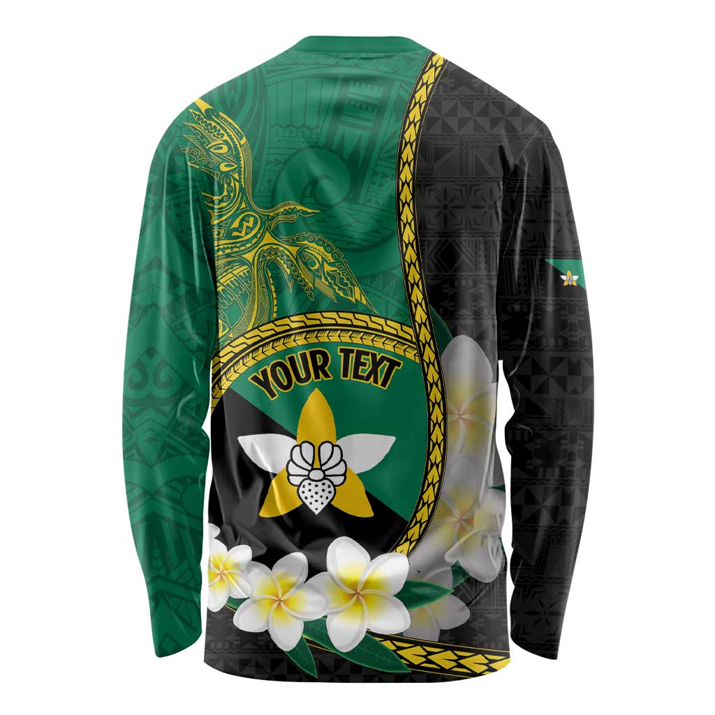 Personalised PNG Enga Provins Long Sleeve Shirt Papua New Guinea Plumeria Melanesian Pattern - Polynesian Pride