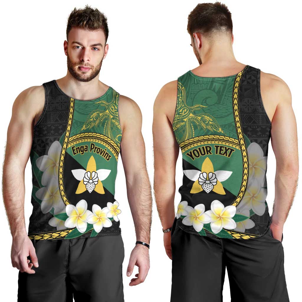 Personalised PNG Enga Provins Men Tank Top Papua New Guinea Plumeria Melanesian Pattern - Polynesian Pride