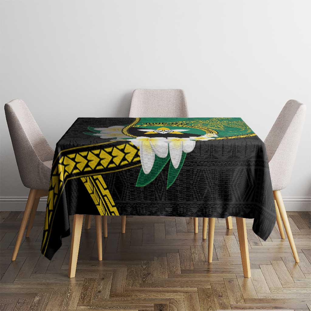 Personalised PNG Enga Provins Tablecloth Papua New Guinea Plumeria Melanesian Pattern - Polynesian Pride
