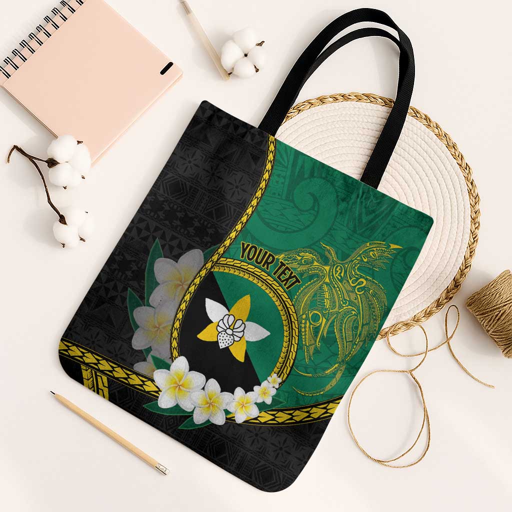 Personalised PNG Enga Provins Tote Bag Papua New Guinea Plumeria Melanesian Pattern - Polynesian Pride