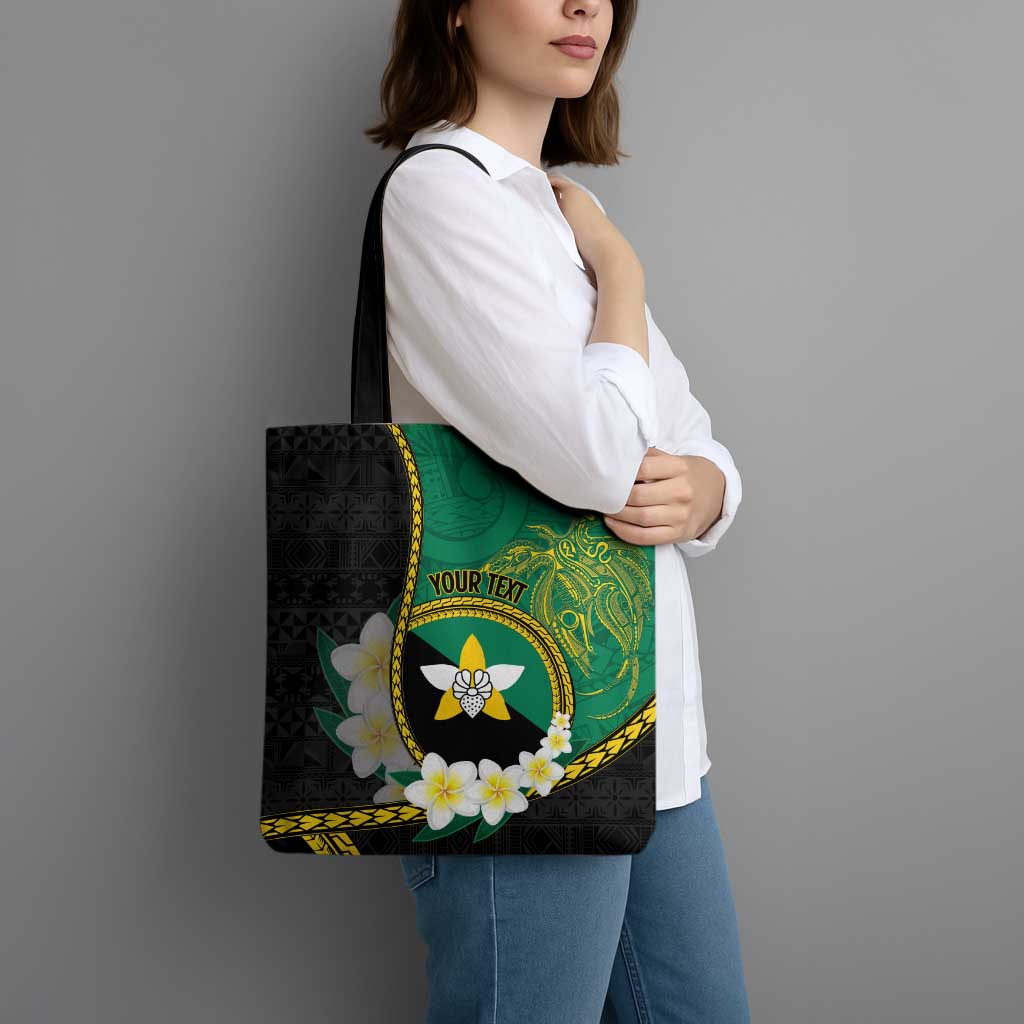 Personalised PNG Enga Provins Tote Bag Papua New Guinea Plumeria Melanesian Pattern - Polynesian Pride