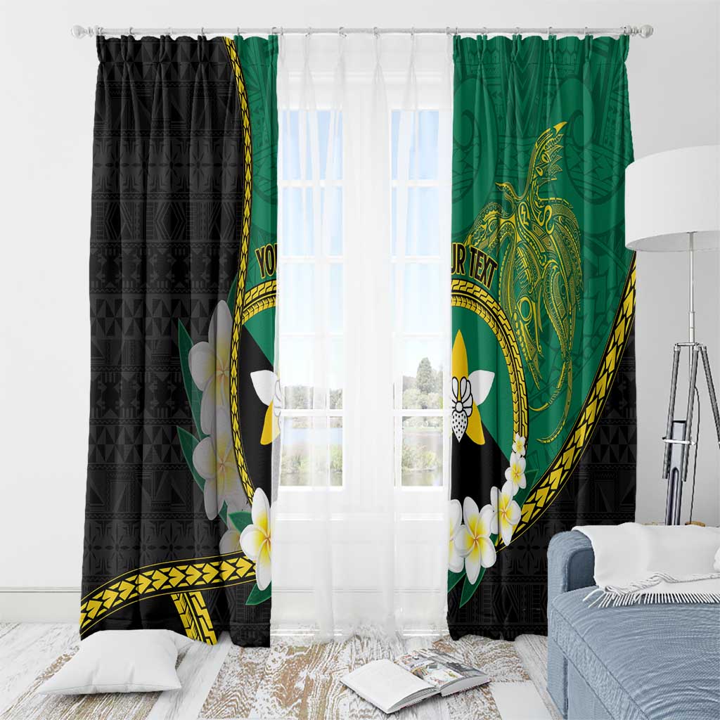 Personalised PNG Enga Provins Window Curtain Papua New Guinea Plumeria Melanesian Pattern - Polynesian Pride