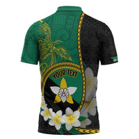 Personalised PNG Enga Provins Zipper Polo Shirt Papua New Guinea Plumeria Melanesian Pattern - Polynesian Pride