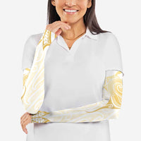 Gold White New Zealand Manta Ray Arm Sleeves Aotearoa Maori Haehae LT14 - Polynesian Pride