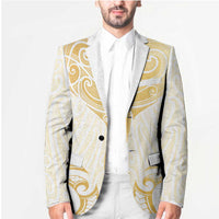 Gold White New Zealand Manta Ray Blazer Aotearoa Maori Haehae - Polynesian Pride