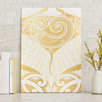 Gold White New Zealand Manta Ray Canvas Wall Art Aotearoa Maori Haehae LT14 Without Frame White - Polynesian Pride