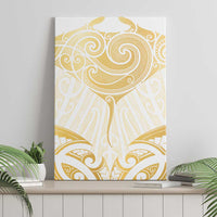 Gold White New Zealand Manta Ray Canvas Wall Art Aotearoa Maori Haehae LT14 - Polynesian Pride