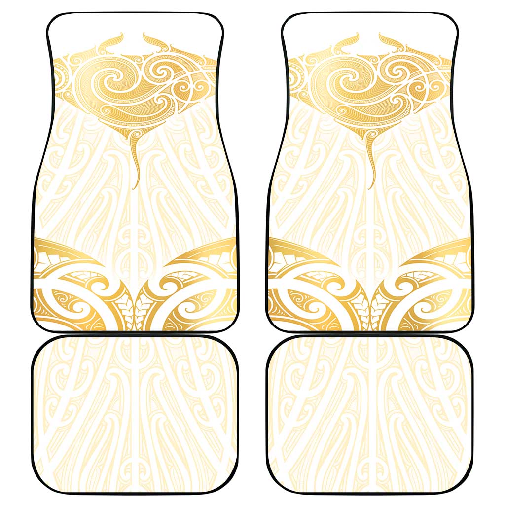 Gold White New Zealand Manta Ray Car Mats Aotearoa Maori Haehae LT14 - Polynesian Pride