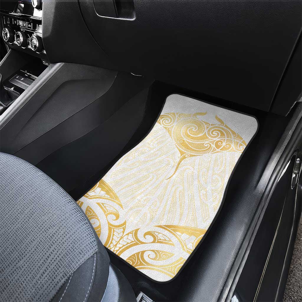 Gold White New Zealand Manta Ray Car Mats Aotearoa Maori Haehae LT14 - Polynesian Pride