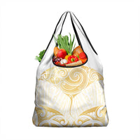Gold White New Zealand Manta Ray Grocery Bag Aotearoa Maori Haehae LT14 1-pack One Size White - Polynesian Pride