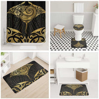 Gold Black New Zealand Manta Ray Bathroom Set Aotearoa Maori Haehae - Polynesian Pride
