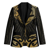 Gold Black New Zealand Manta Ray Blazer Aotearoa Maori Haehae - Polynesian Pride