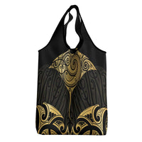 Gold Black New Zealand Manta Ray Grocery Bag Aotearoa Maori Haehae LT14 - Polynesian Pride