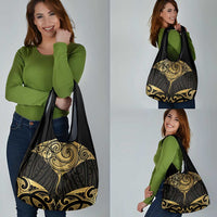 Gold Black New Zealand Manta Ray Grocery Bag Aotearoa Maori Haehae LT14 - Polynesian Pride