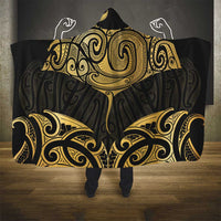 Gold Black New Zealand Manta Ray Hooded Blanket Aotearoa Maori Haehae - Polynesian Pride