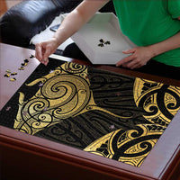 Gold Black New Zealand Manta Ray Puzzle Aotearoa Maori Haehae LT14 - Polynesian Pride