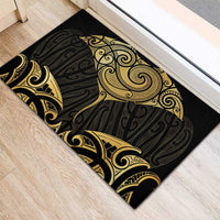 Gold Black New Zealand Manta Ray Rubber Doormat Aotearoa Maori Haehae LT14 - Polynesian Pride