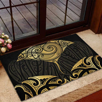 Gold Black New Zealand Manta Ray Rubber Doormat Aotearoa Maori Haehae LT14 - Polynesian Pride