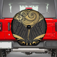Gold Black New Zealand Manta Ray Spare Tire Cover Aotearoa Maori Haehae - Polynesian Pride