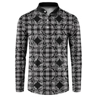 Eleele Hawaii Iwa Bird Palaka Motifs Button Sweatshirt LT14 Black - Polynesian Pride