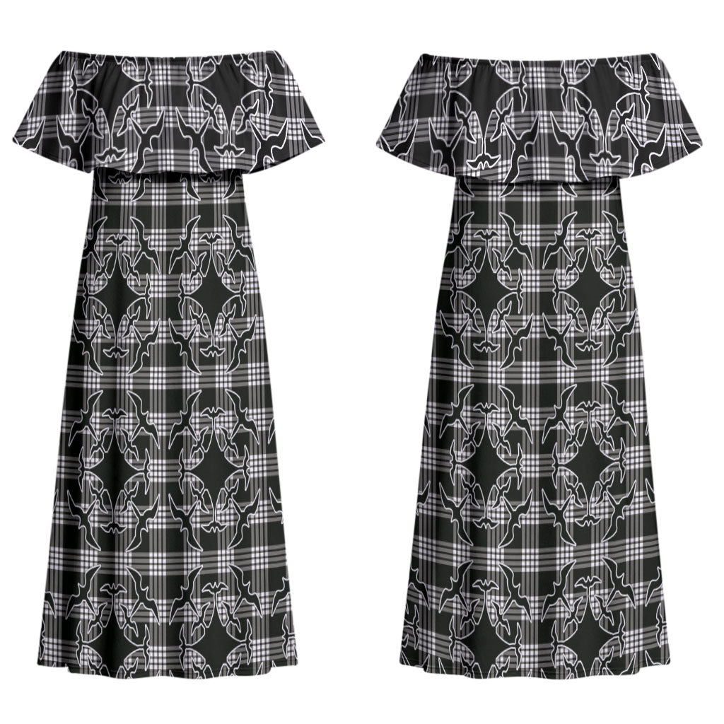 Eleele Hawaii Iwa Bird Palaka Motifs Couples Matching Off Shoulder Maxi Dress and Hawaiian Shirt LT14 - Polynesian Pride